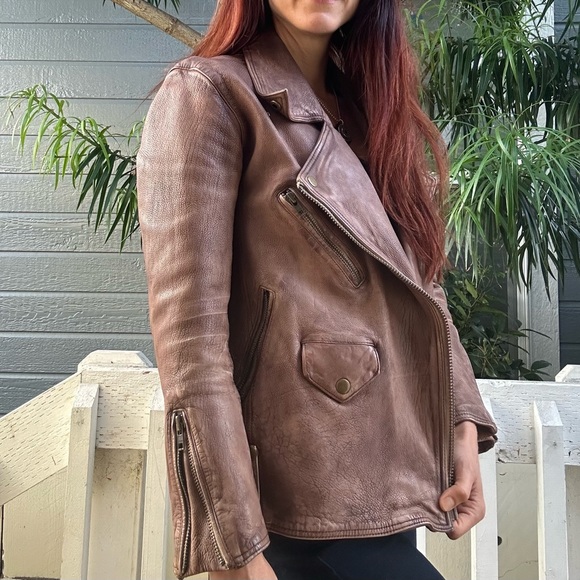 NWOT Free People Jealousy Leather Jacket Xsmall. Champagne. - Picture 4 of 14